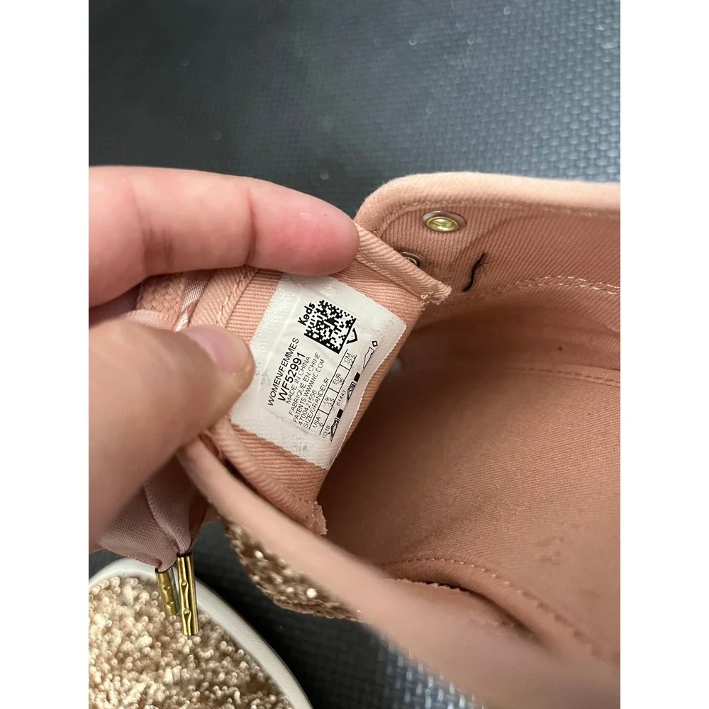 KEDS x KATE SPADE TRIPLE KICK GLITTER ROSE GOLD SNEAKERS US SIZE 6 Sparkle Shoes